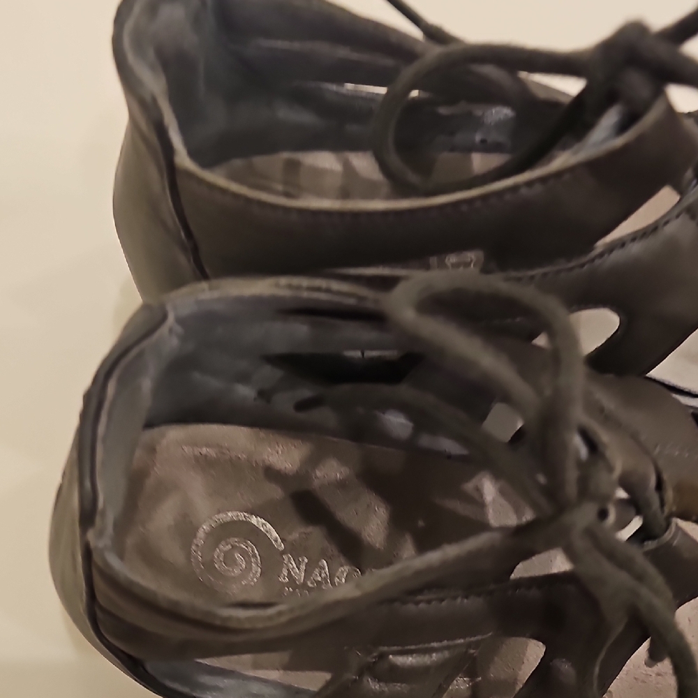 Naot Kata Women's Gray and Brown Lace Up Sandals Size 41 - Picture 6 of 9